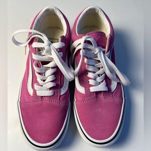 Vans Old Skool Pink White Canvas Sneakers Women’s 6 Excellent Condition